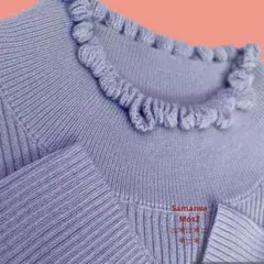 新品未使用☆ 【マシンウォッシャブル】リブフリルタートルネックニット☆ブラウス