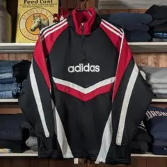 80s　デサント　old adidas　菅田将暉　ハーフジップ　刺繍　スウェット