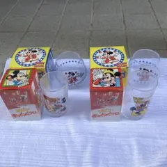 Disney ミッキーマウス ガラスコップ 4個セット