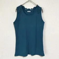 シュリーブ（アベイル） タンクトップ リブ レース シンプル グリーン Lのサムネイル