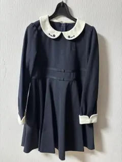 組曲 KUMIKYOKU 120cm ネイビー 襟付き ワンピース 子供服
