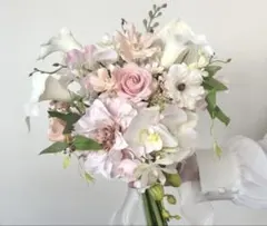 ウェディングブーケ ピンク ホワイト 造花