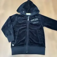 GOTCHA 　刺繍パーカー　ベロア　ジャケット 黒　100