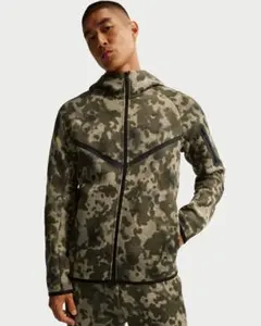 NIKE テックフリース カモ ウィンドランナー フルジップパーカー L