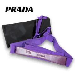 PRADA プラダ ベルト リボン グログラン ナイロン 本革 紫 パープルのサムネイル