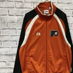 NHL フライヤーズジャージ　トラックジャケット　オレンジS ロゴ刺繍818