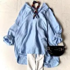 ジャーナルスタンダード リネン オーバーサイズ バンドカラースキッパー シャツ
