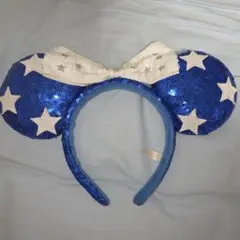 ディズニー 青 星柄 スパンコール カチューシャ