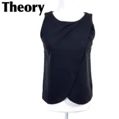【美品】Theory ノースリーブブラウス プルオーバー ラップ風 S ブラックのサムネイル