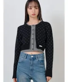 MURUA ドットクロップドカーディガン