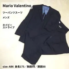 美品 MARIO VALENTINO ツーパンツスーツ AB6 ネイビー ウールのサムネイル