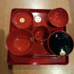 お食い初め用 赤黒食器セット