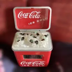 コカ・コーラ クーラーボックス型 時計 氷＆ボトルミニチュア レトロ 希少のサムネイル