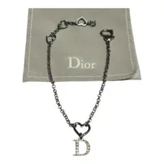 【美品・袋付】Dior ディオール ブレスレット ハート Dロゴ シルバー