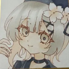 B*g様 魔法少女ノ魔女裁判 桜羽エマ 手描きイラスト 豆色紙 まのさば