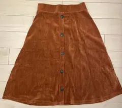 Zara kidsオレンジ コーデュロイ Aラインロングスカート 152