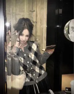 SHEIN アーガイル柄 カーディガン