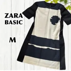 ZARA BASIC ザラベーシック　ひざ丈ワンピース 半袖　M