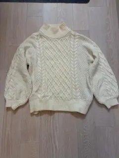 IENA イエナ　クリーム色 ケーブル編み タートルネックセーター