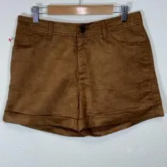 Emsexcite M ブラウン 裾折り返しショートパンツ