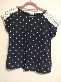 earth music&ecology 水玉模様 半袖トップス レース