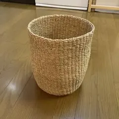 無印良品　アバカ　ラウンドバスケット　大 約直径２３×高さ２６㎝　【中古】