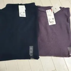 ユニクロ UNIQLO ソフトニットフリースクルーネックＴ モックネックＴ　XL
