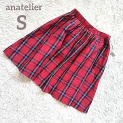 ☆新品タグ付☆anatelier アナトリエ チェック フレアスカート　赤　36のサムネイル