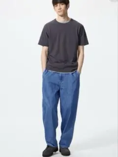 ユニクロ　 ワイド　テーパードジーンズ　完売品