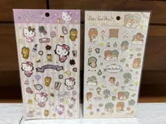 サンリオ　ハローキティ＆リトルツインスターズ ステッカーシール2点セット　新品