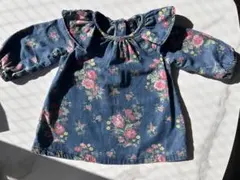 【美品】babyGAP ベイビーギャップ 花柄デニムシャツ 60cm 3-6ヶ月