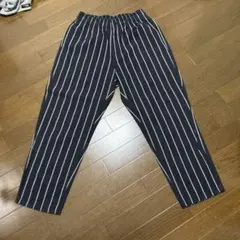 GU 紺と白のストライプパンツ M