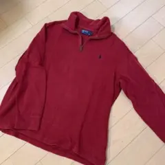 梱*丸様 ポロ　ラルフローレン　Lサイズ　ハーフジップ　赤　トレーナー　古着　u