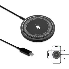 ワイヤレス充電器 Qi対応 マグネット式 15W ブラック