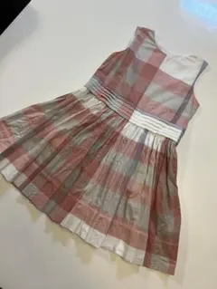 BURBERRYノースリーブ ピンク系チェック ワンピース