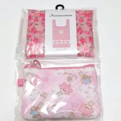 サンリオシークレットミニフラットポーチ&サンキューマートエコバッグマロンクリーム