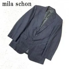 ミラショーン テーラードジャケット ウール ストライプ グレー M B1485