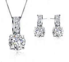 売り切り価格 シルバー ペンダントネックレス&ピアスセット