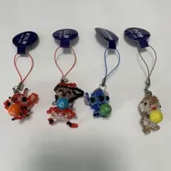 ビーズストラップ 4個セット ディズニーキャラクター