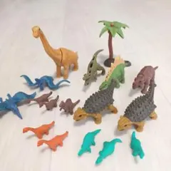 恐竜 消しゴム フィギュア まとめ売り 17体セット 組み立て ジオラマ