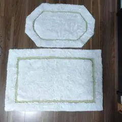 室内用玄関マット ホワイト ゴールド縁取り