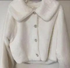 apres jour フェイクファーショートコート　オフホワイト