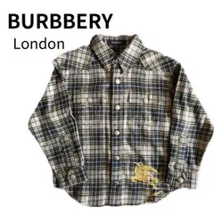 ⭐️美品⭐️BURBBERY LONDON ☆ブルーのネルシャツ☆110cm