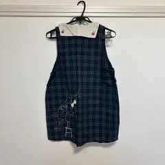 くまのがっこう　 チェック柄エプロン
