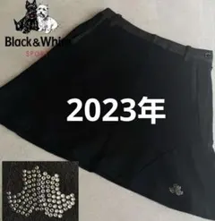【ブラックアンドホワイト】秋冬2023年人気スエード調 裏起毛ゴルフスカートM