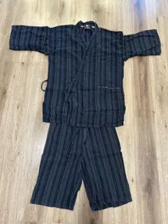 黒ストライプ 甚平 Mサイズ