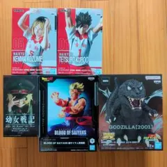 アニメフィギュアセット（ドラゴンボール, 幼女戦記, ゴジラ）ハイキュー