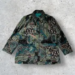 ヴィンテージ風 ペイズリー 総柄 ジャケット レトロ 個性的 派手