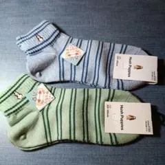 ⬛︎新品⬛︎HUSH PUPPIES ソックス 2点 23〜25cm ボーダー柄