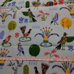 オックス生地　アニマル柄　鳥